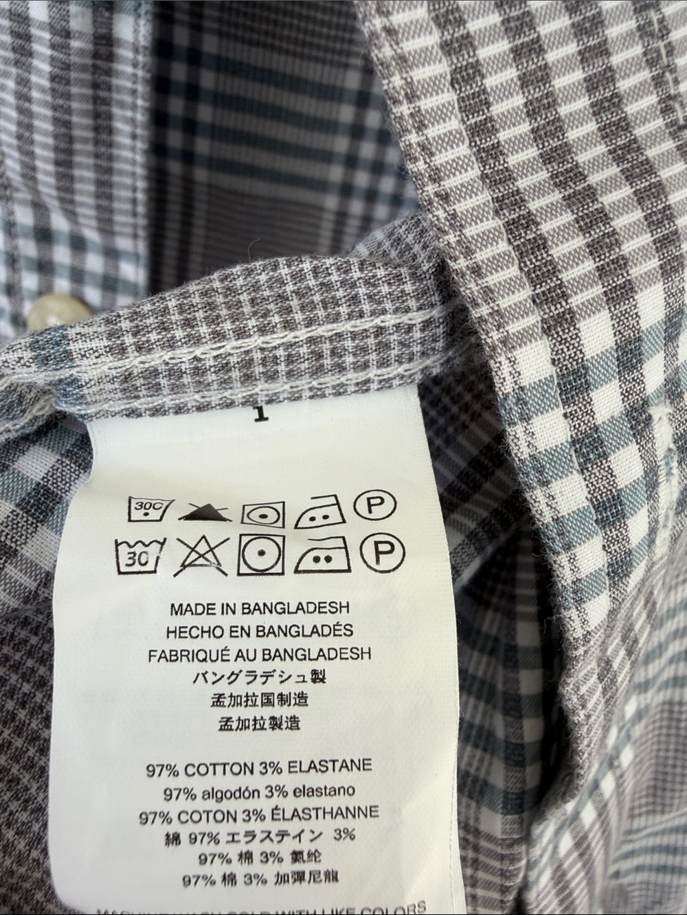 Michael Kors Men's Gray Plaid Dress button down Shirt slim fit size M - Picture 5 of 9